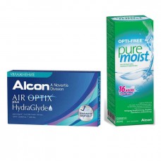 Air Optix  plus HydraGlyde (6 линз) + OptiFree PureMoist (300 мл)